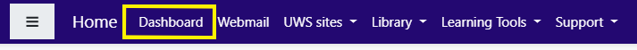 screenshot of top navigation bar