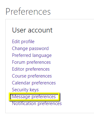 Message preferences