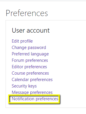 Notification preferences
