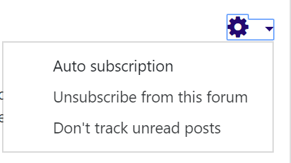 Forum subscription screen shot