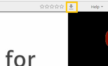 Download icon to the left of the Help menu in Panopto viewer
